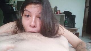 It tickles behind my ears, and everything's moving around in my mouth - A sexy blowjob session in stunning HD