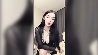 The guy groans in pleasure, deep in her pink pussy