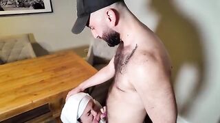 A hot young chick has an intense threesome sex session at her house