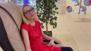 The pretty girl agreed to have sex for money in a public restroom