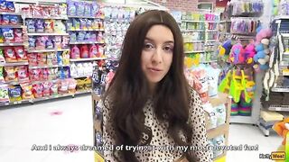 Katty West removes the condom and receives a creampie in her pussy