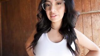 A sexy woman fucked by a contractor in the barn