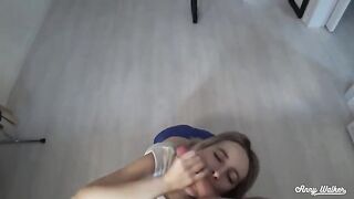 The guy brought her to orgasm, fulfilling the stepsister’s request