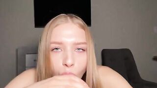Barbie likes to suck big dicks and get sperm on her cute face