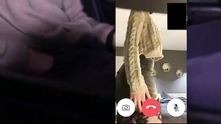A wife fucks a stranger and her husband watches the video call