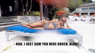Hot girl met a guy at the pool and invited him home