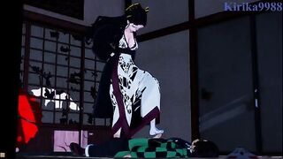 Tanjiro Kamado fucks Daki in a Japanese setting, fulfilling a demon's desire