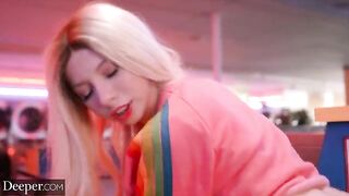 A pretty little girl Kenzie has sex in public with someone not her boyfriend